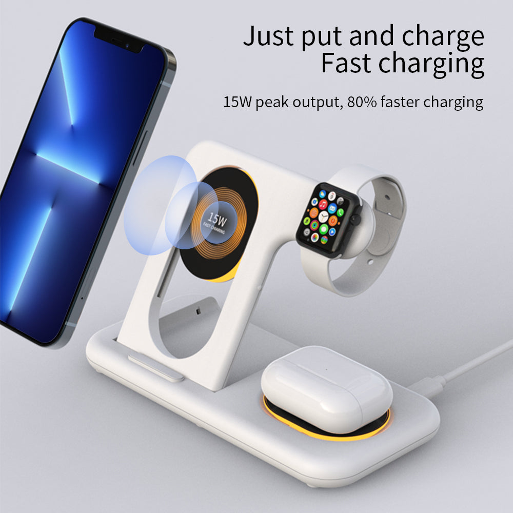 4 in 1 Moodlight Wireless Charging Station (Black)