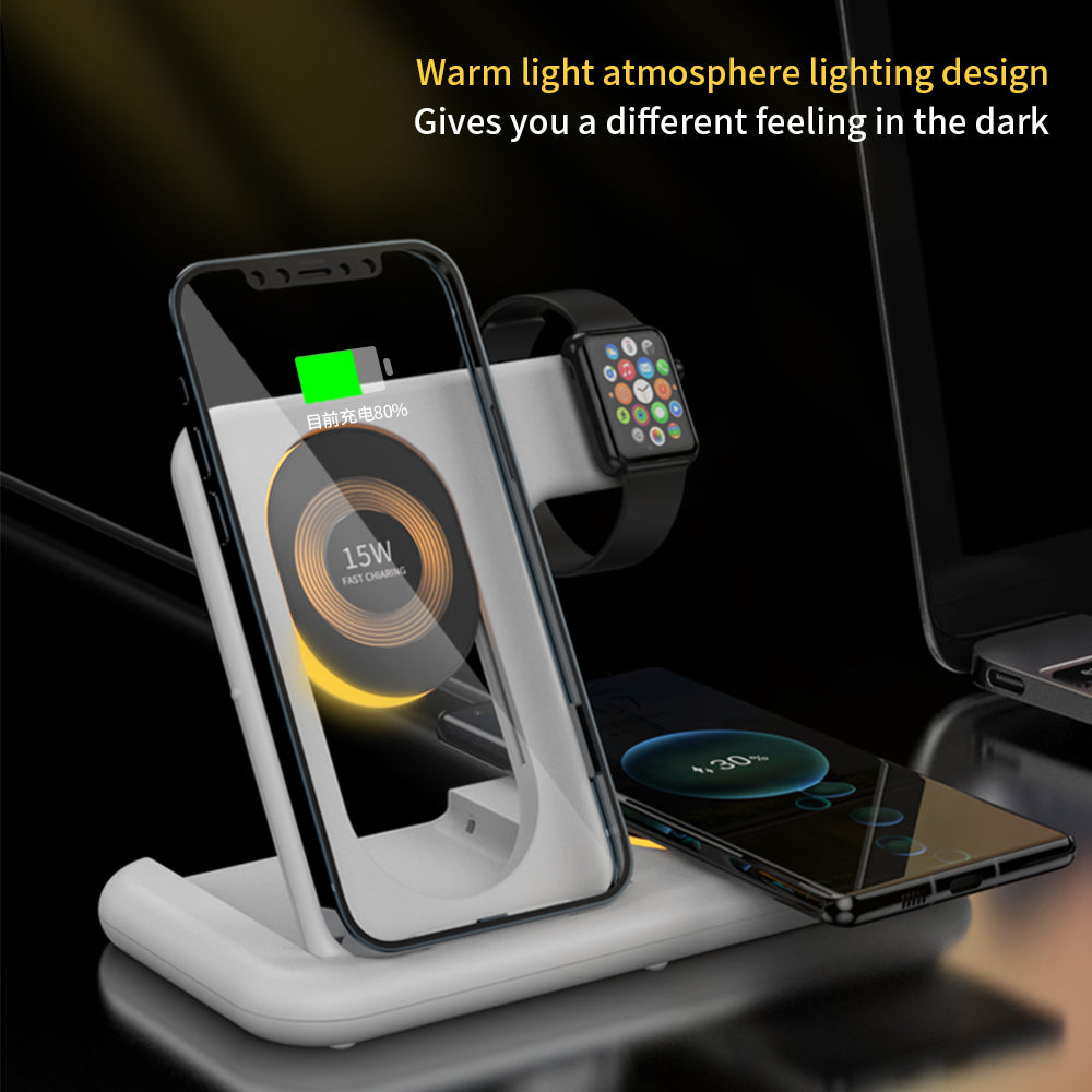 4 in 1 Moodlight Wireless Charging Station (Black)