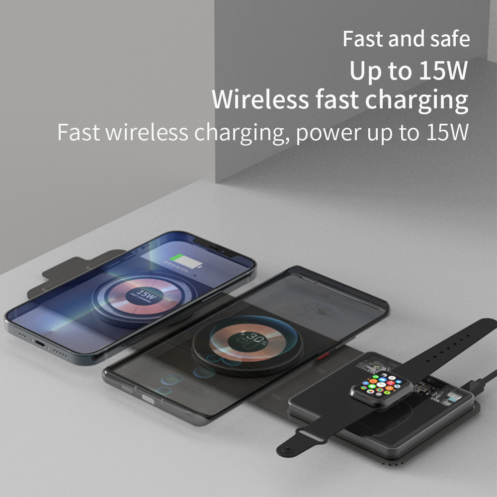 Walletstyle-Foldable 3 in 1 Wireless Charger