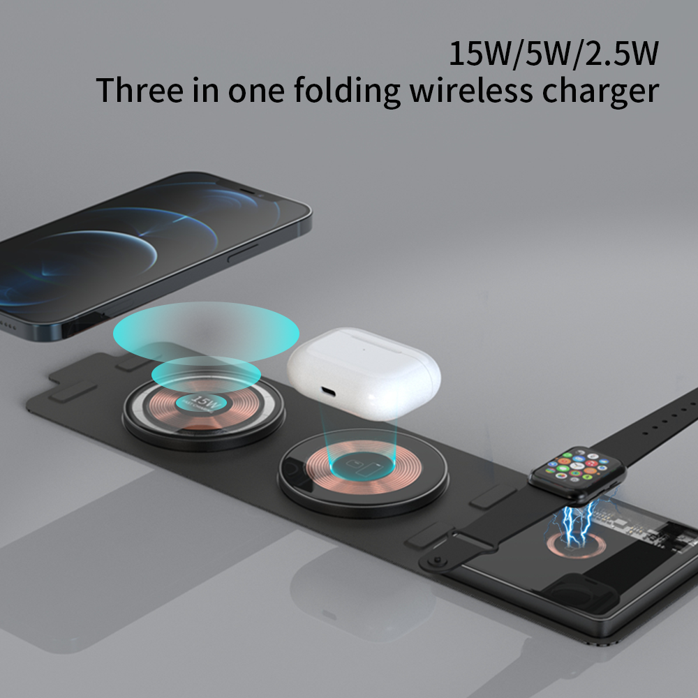 Walletstyle-Foldable 3 in 1 Wireless Charger