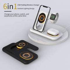 4 in 1 Moodlight Wireless Charging Station (Black)