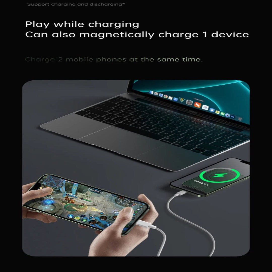 2 in 1 Wireless+Wired Metal Power bank