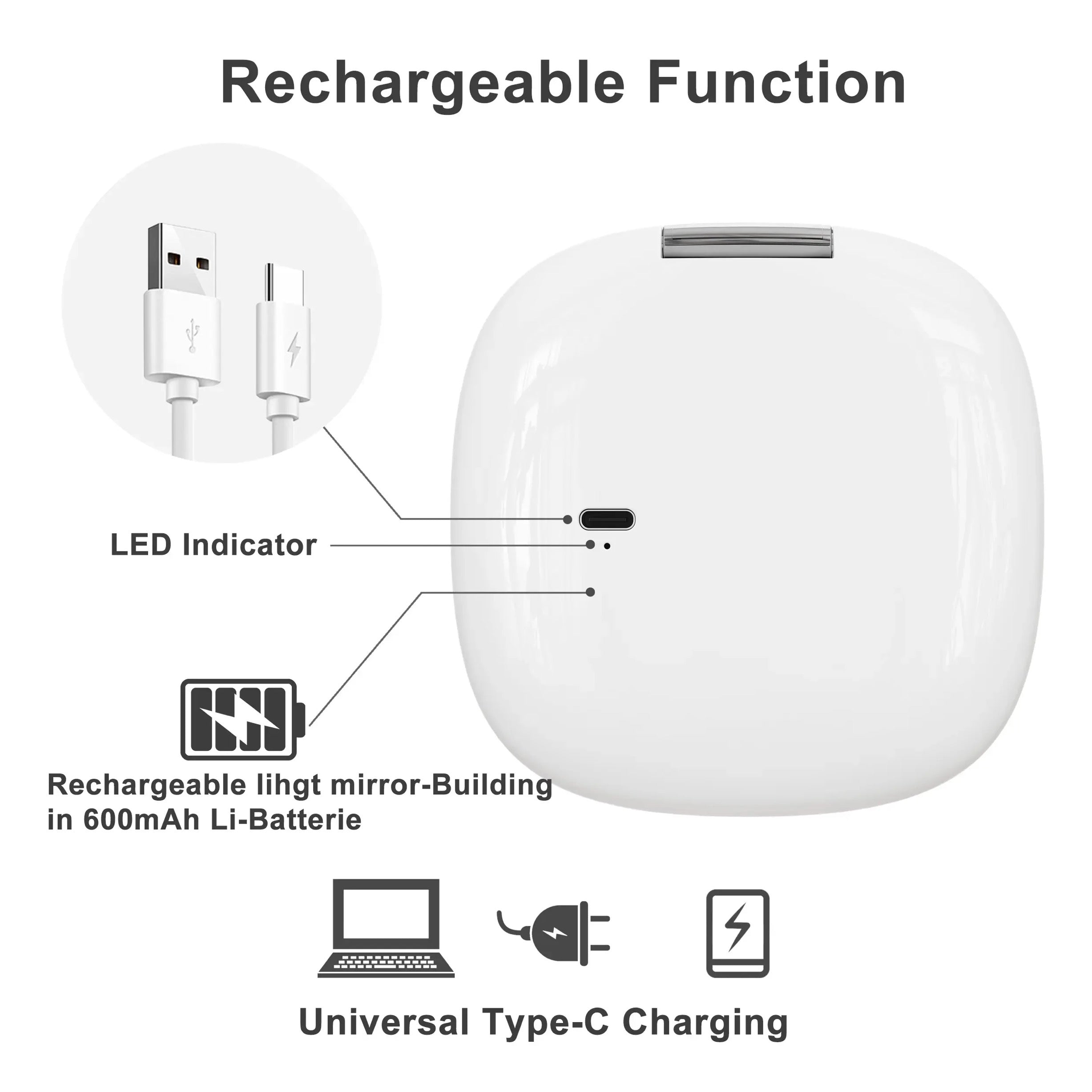 LED Compact Mirror